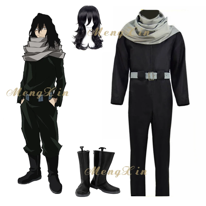 

Аниме Мой герой Академия косплей костюмы Aizawa Shouta Косплей Костюм ластик голова Одежда Мужчины мультфильм черный наряд на заказ