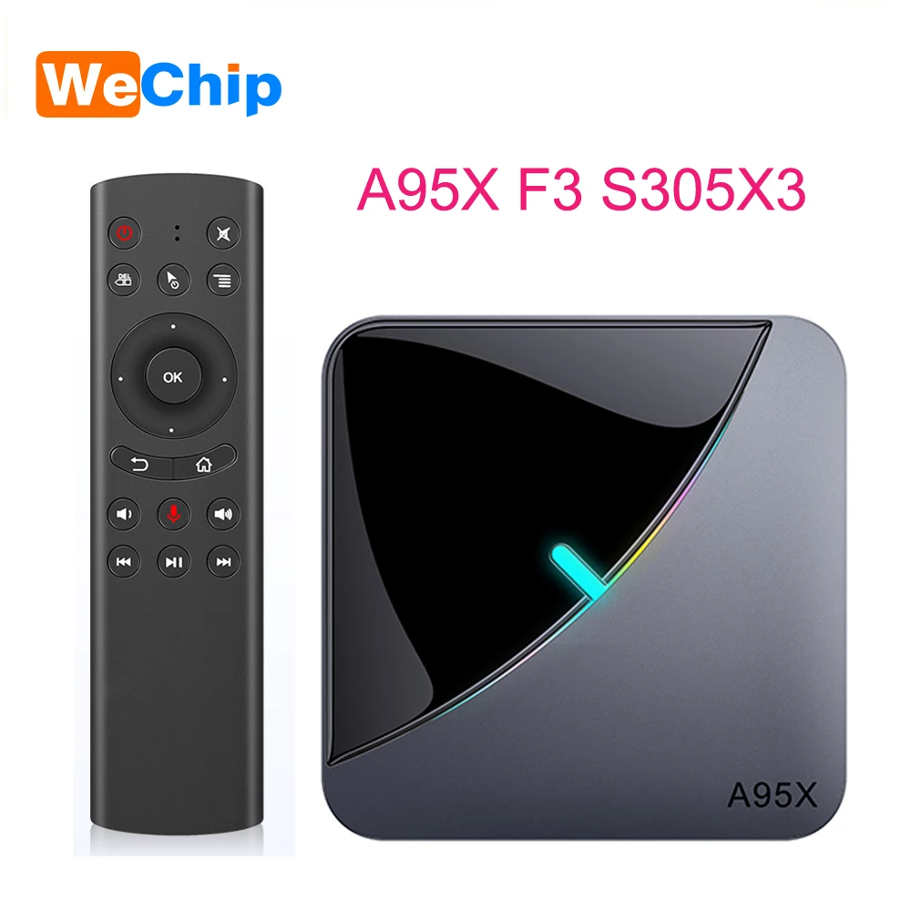 ТВ приставка Wechip A95X F3 Android 9 0 Amlogic S905X3 4 Гб 32 ГБ 64 Wi Fi BT YouTube 1080P HD поддержка PLEX 2G 16G