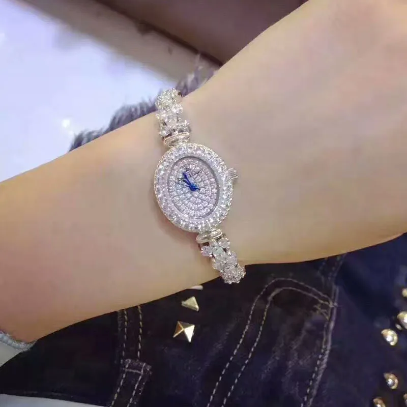 Women's Watches Female Quartz Wristwatch Ladies Jewelry Fashion For Girls Gift Waterproof Zircon Round Square Oval Blue Pointer enlarge