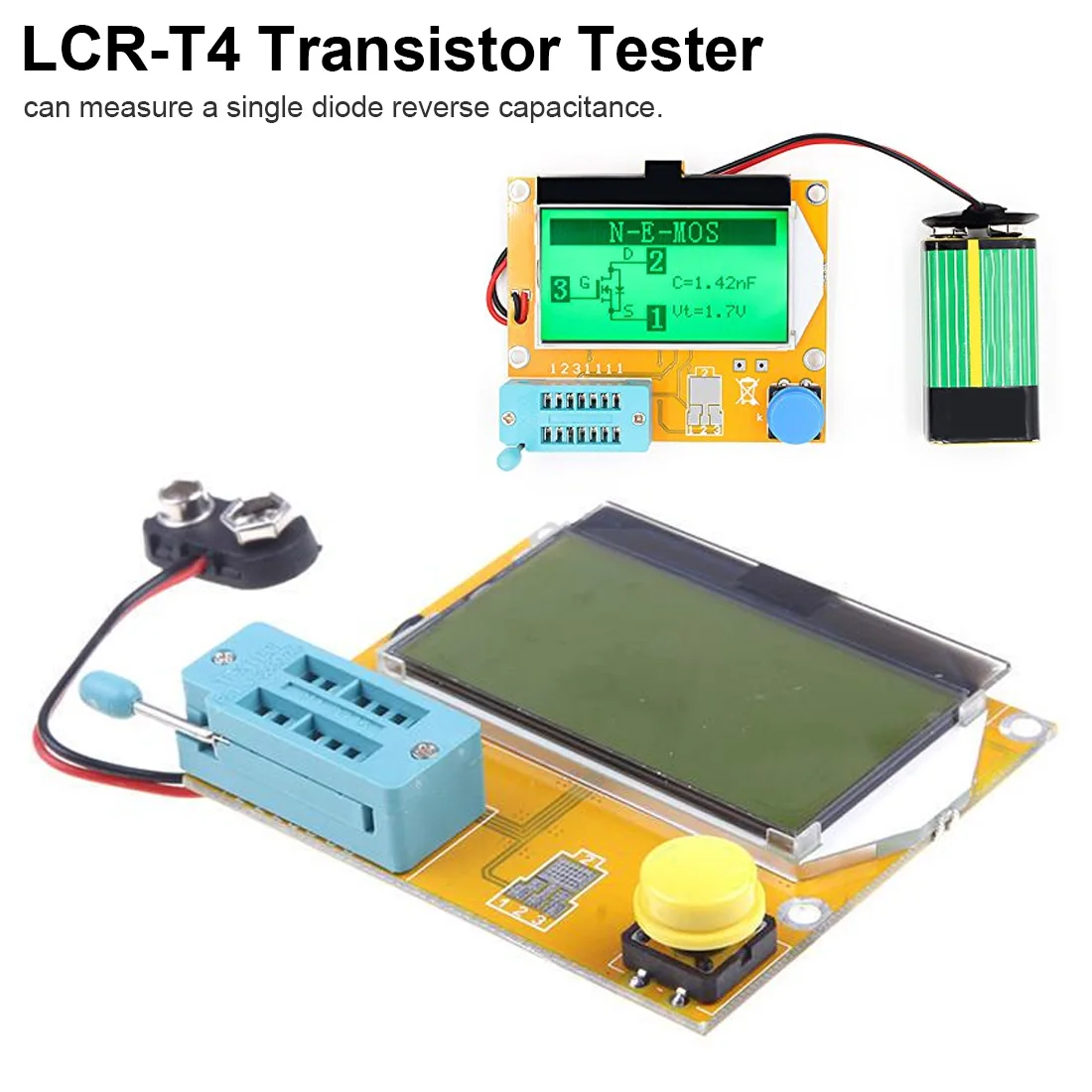 Цифровой тестер транзисторов MOSFET/JFET/PNP/NPN L/C/R ЖК дисплей измеритель ESR для с