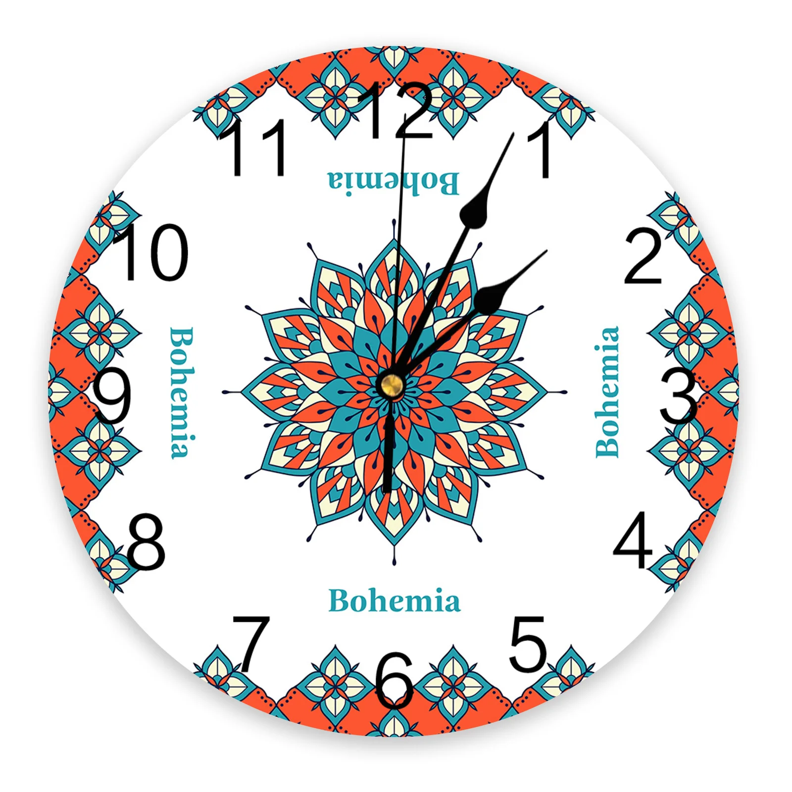 

Bohemian Silk Square Scarf Wall Clock Bedroom Silent Wall Digital Clock Living Room Decor Wall Clock Modern Design