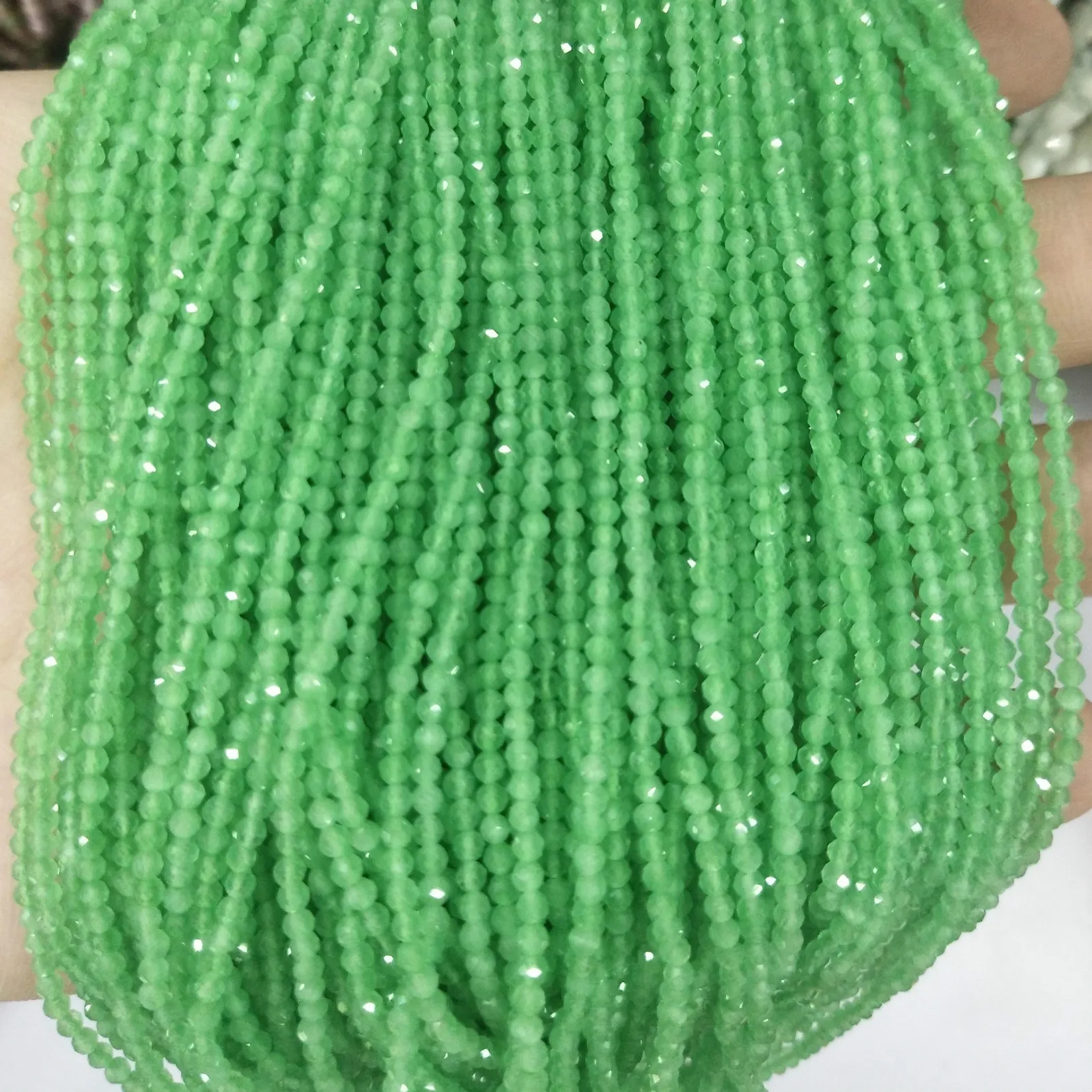 Green Cat eye Граненые 2 мм бусины из натурального камня розовый кристалл кварца лазурит Агаты драгоценные камни бусины для самостоятельного изготовления ювелирных изделий браслет ожерелье - Цвет: Green Cat eye