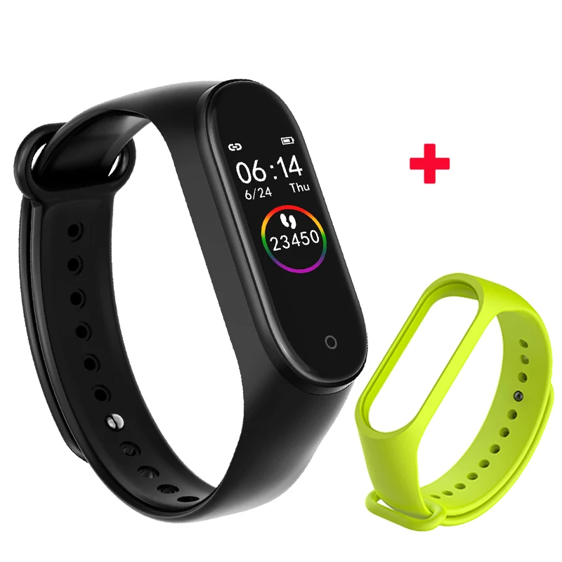 black green Фитнес-браслет Fentorn M 4, монитор сердечного ритма, кровяного давления, Bluetooth, смарт-браслет, часы для Xiao Mi Band, Android, IOS, телефон - Цвет: black green
