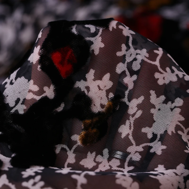 Распечатанная шелковая бархатная ткань для Шелкового велюрового платья|Ткань| |