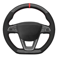 car steering wheel cover diy black carbon fiber black suede for seat leon cupra leon st cupra leon st cupra ateca cupra ateca fr