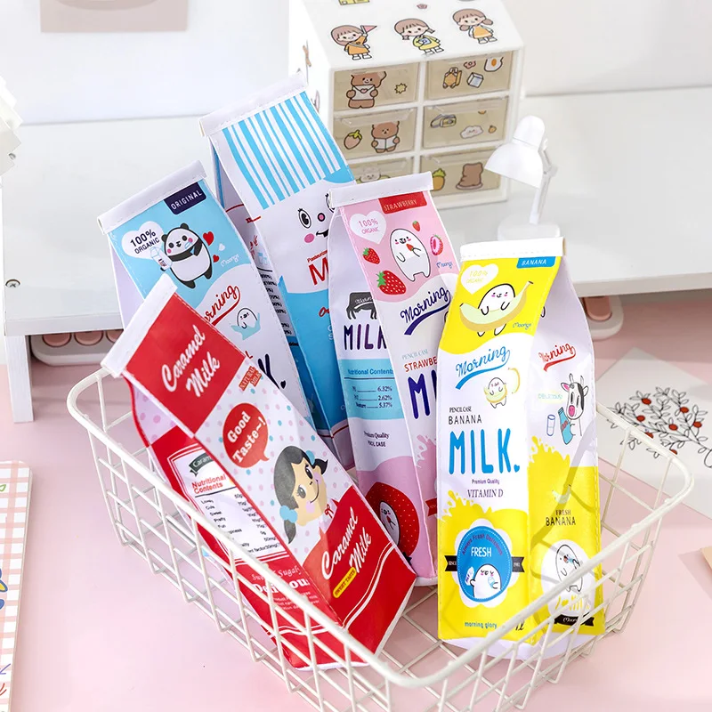 

20 pcs/lot Creative Milk Bottle Pencil Case Cute Pencil bag box Stationery pen pouch office school supplies canetas zakka