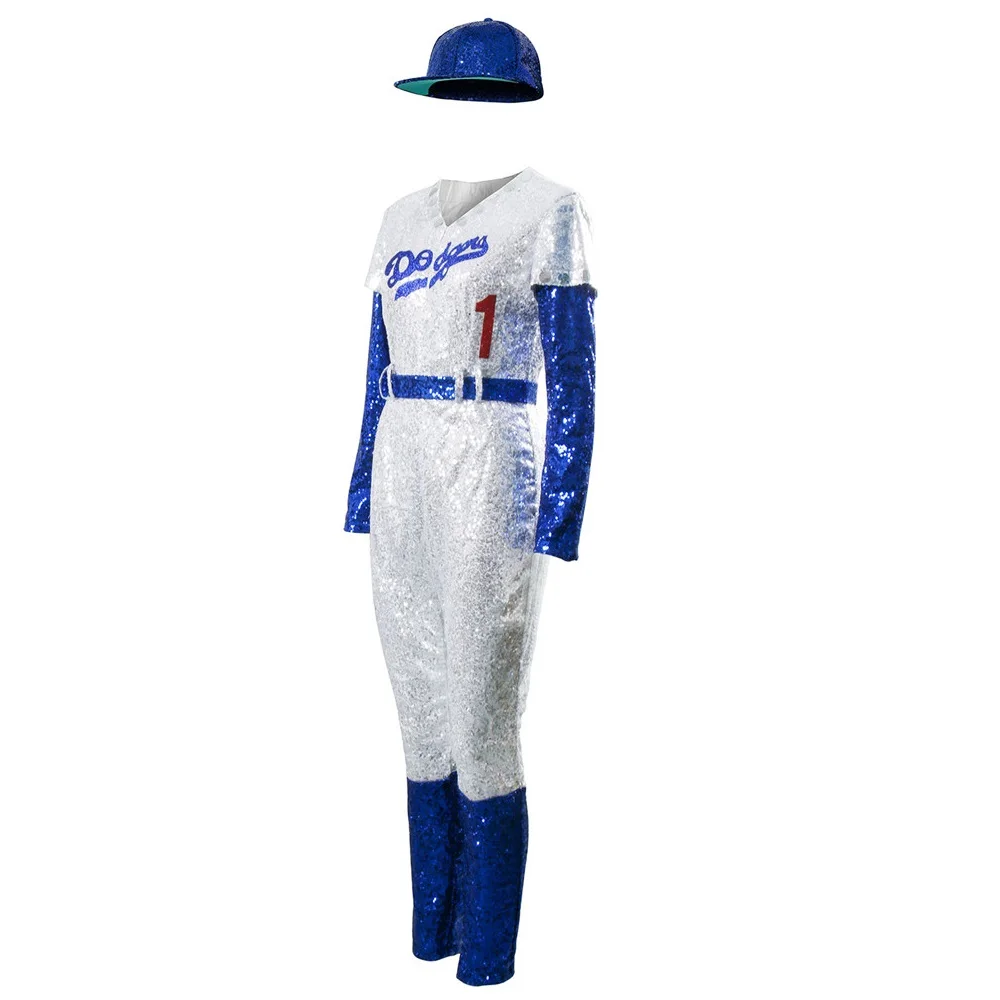 movie rocketman cosplay costume elton john baseball sequins uniform cap jumpsuit outfit adult men halloween costumes free global shipping