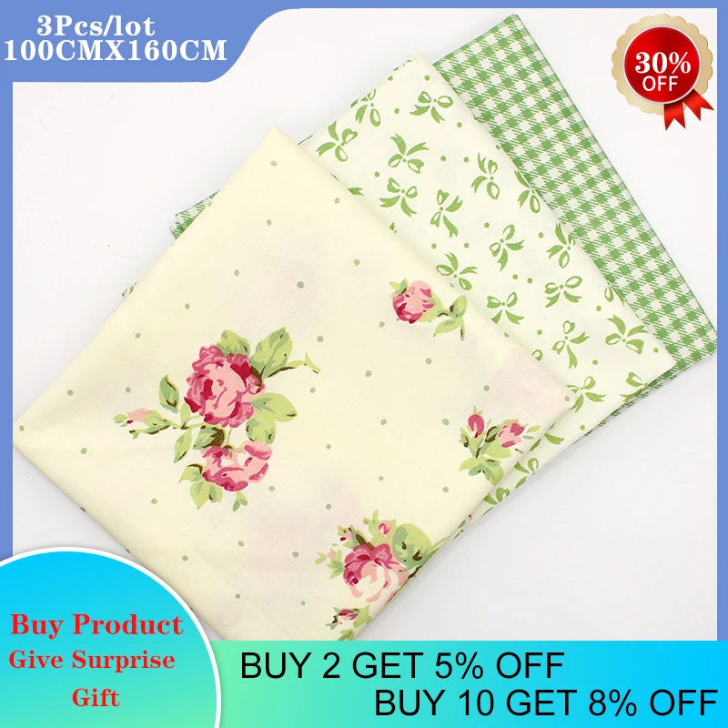 3 шт./лот серия розы и бабочки саржевая хлопчатобумажная ткань с принтом