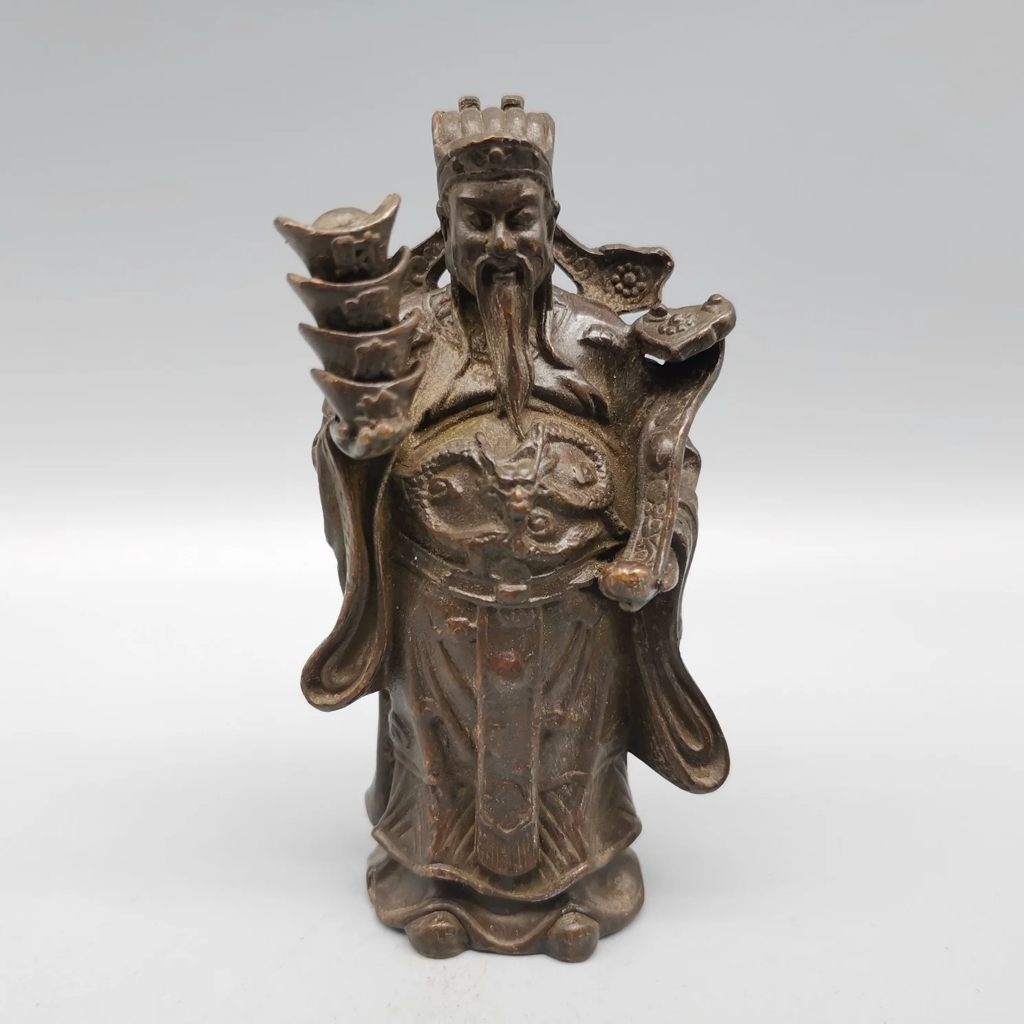 

Китайский Тибет Бронзовая статуэтка Будды Бог богатства старый Медь статуя