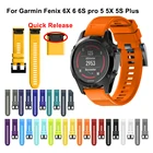 Ремешок EasyFit для Garmin Fenix 6X 6 6S pro 5 5X 5S Plus 3, силиконовый браслет для Forerunner 935, 22 20 26 мм, быстросъемный