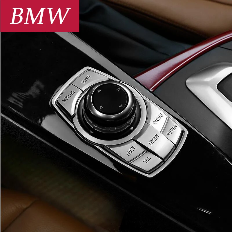 Центр управления мультимедиа клавиш Кнопка Наклейка ABS хром Чехлы для BMW X1 X3 X4 X5 X6