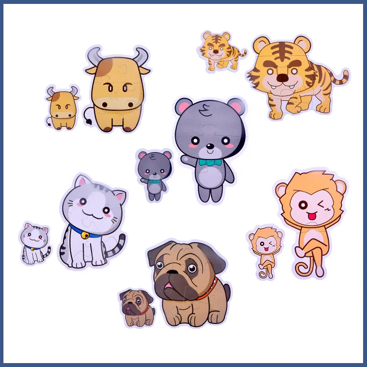 

Paper Jigsaw Puzzles For Kids Baby Cartoon Animal/Traffic Puzzles Educational Toy