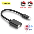 Переходник с USB C на USB, кабель OTG, кабели Micro USB папа на USB 3,0 мама, конвертер для MacBook Pro Samsung, автомобильный адаптер MP4 Type-C