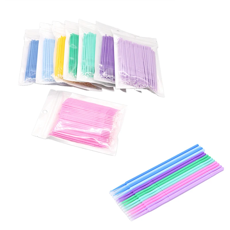 

100PCS Disposable Eyelash Extension Micro Brush Applicators Mascara Wands Tools