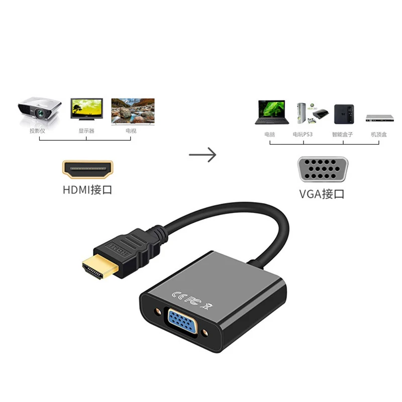 1080P совместимому с HDMI к VGA адаптер цифро аналоговый преобразователь кабель для Xbox