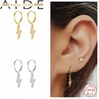 Aide плата де лей 925 pendientes кубического циркония серьги в виде колец, золотой и серебряный цвет Lightning серьги-подвески для женщин ювелирные изделия