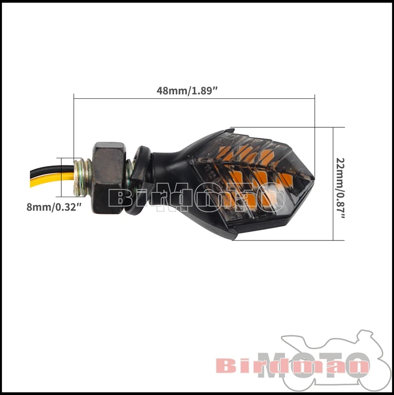 2 шт. светодиодные мотоциклетные поворотники 8 мм 12 SMD
