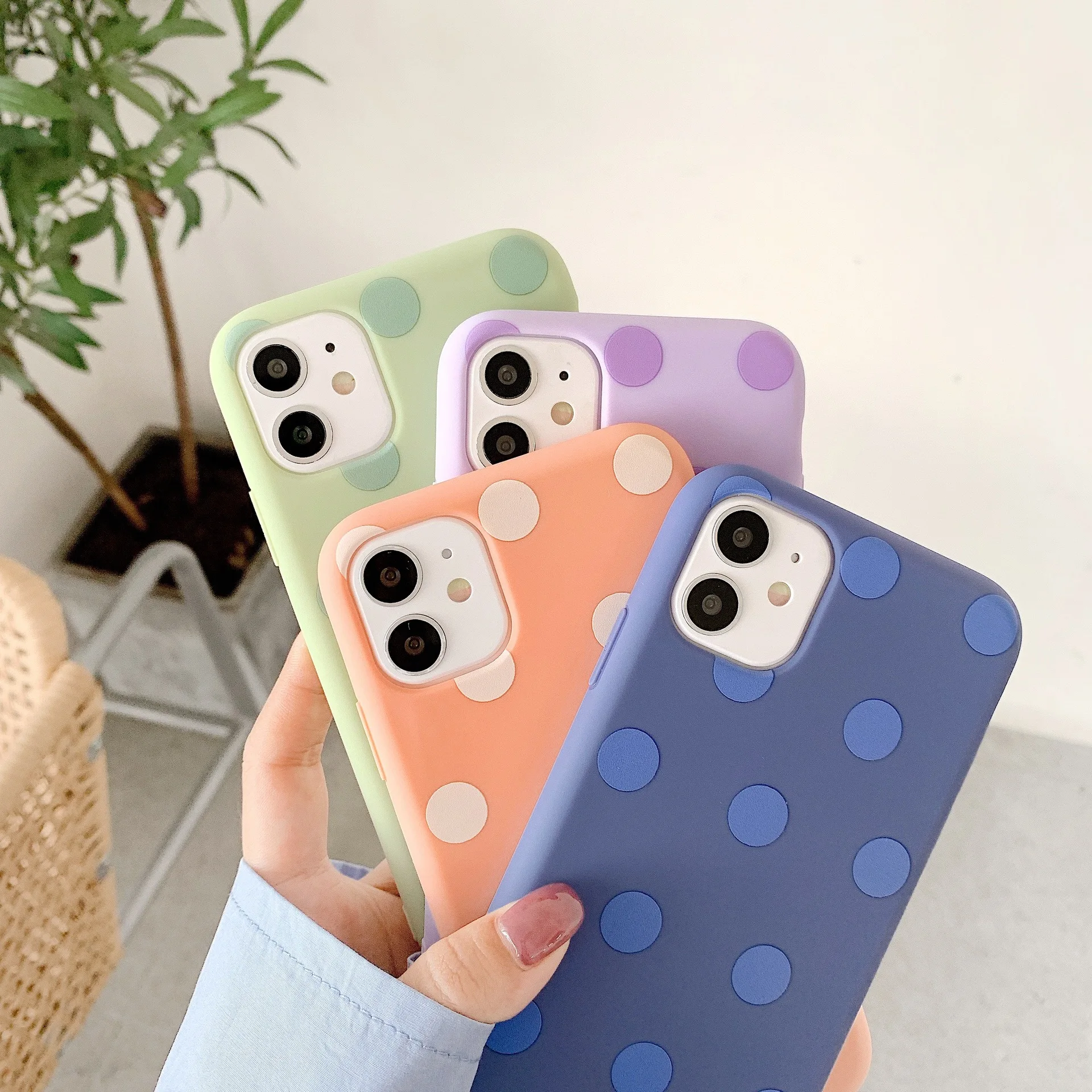 

Multicolor Dot Soft Silicone Cases For iPhone 11 Pro Max X XR XS Max 7 8 Plus SE2020 Simple Phone Cover Coque Funda