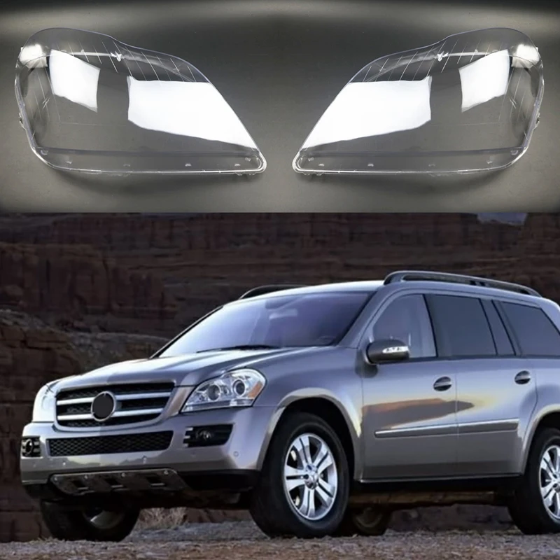 

2PCS Car Headlight Lens Head Light Lamp Cover Shell for Mercedes Benz X164 GL350 GL400 GL450 GL500 2006-2011,Left&Right