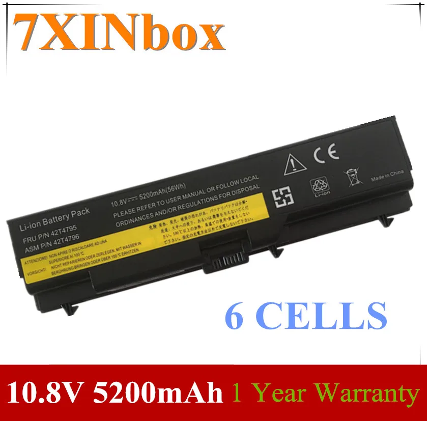 Батарея 7XINbox 42T4737 42T4753 42T4757 для Lenovo ThinkPad T410 T410i T420 T510 T510i T520 T520i W510 W520 51J0499 57Y4185|battery for