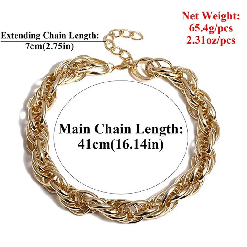 Большая толстая Золотая цепочка-чокер в стиле панк из тяжелого металла Женское