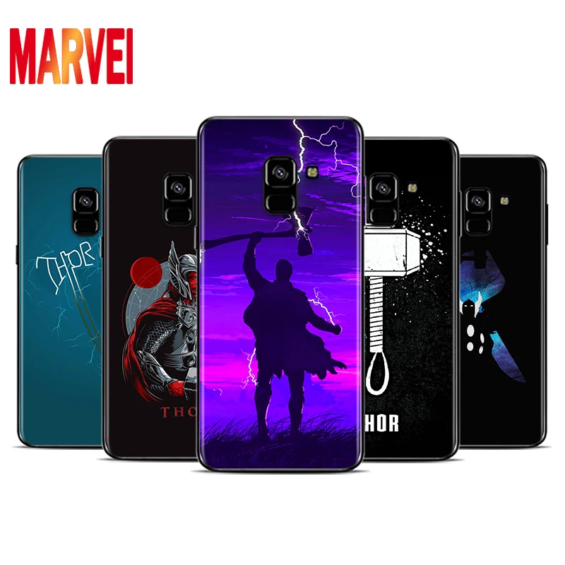 

Marvel Thor Logo Art Soft TPU For Samsung Galaxy A8 A9 A7 A750 A6 A5 A3 A6S A8S Star Plus 2016 2017 2018 Black Phone Case