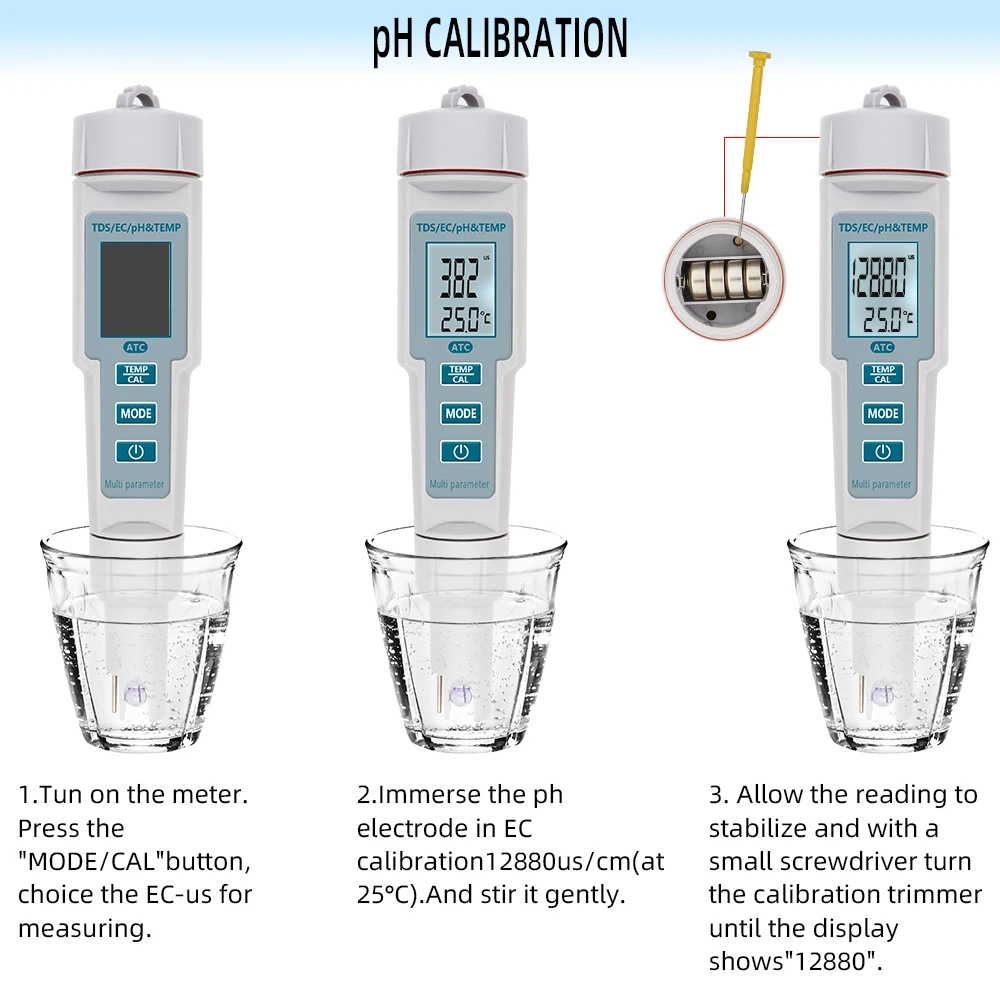 Medidor de temperatura 4 en 1 PH TDS EC, medidor de PH Digital de calidad del agua, herramientas de control, bolígrafo de pureza de filtro de agua con retroiluminación, 50% de descuento