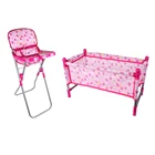 Детская мебель для детской комнаты, декоративная кукла, Розовый Высокий стул, кровать для детей, Веселая игра, искусственные игрушки для девочек