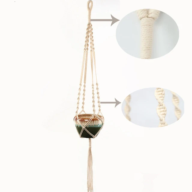 Hot sales handmade macrame plant hanger flower /pot hanger for wall decoration countyard garden