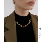 Короткое ожерелье Peri'sBox узловатая цепь, титановая сталь, крученые звенья, чокер, панк, хип-хоп, модные ожерелья для женщин, ювелирные изделия 2021