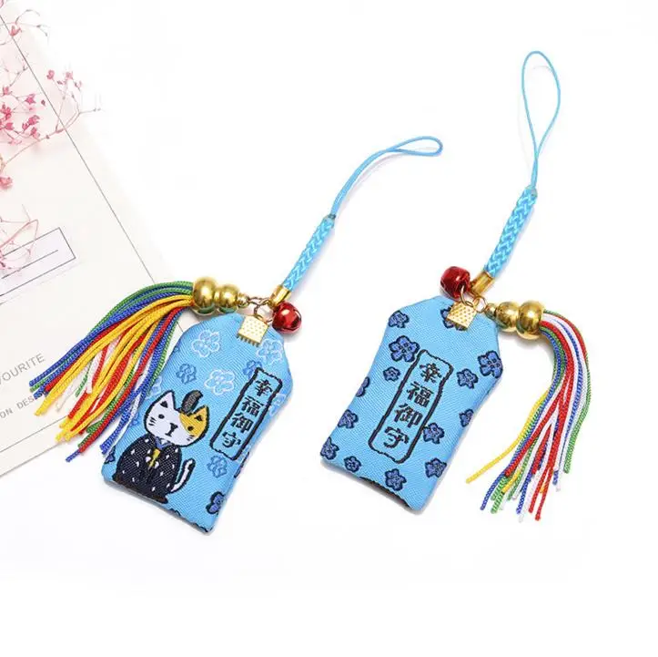 1 1 шт. Kawaii японский Omamori Cat Lucky Hapiness кулон держатель для ключей мальчик семья ребенок подарок вечерние сувениры - Цвет: 1