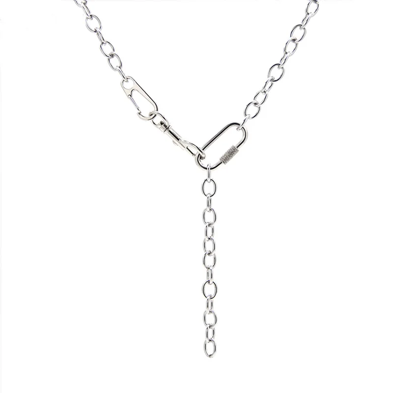 

necklace mens stainless steel Steel chains necklaces pendant long steampunk jewelry on the neck chains hip hop initial friends