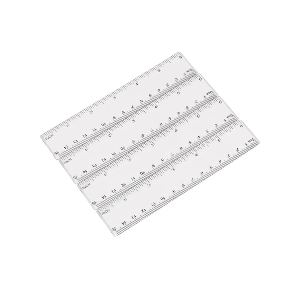 

16pcs Transparent Plastic Ruler Practical Measurement Tool Creative Straight Ruler School Supplies for Student (20cm)