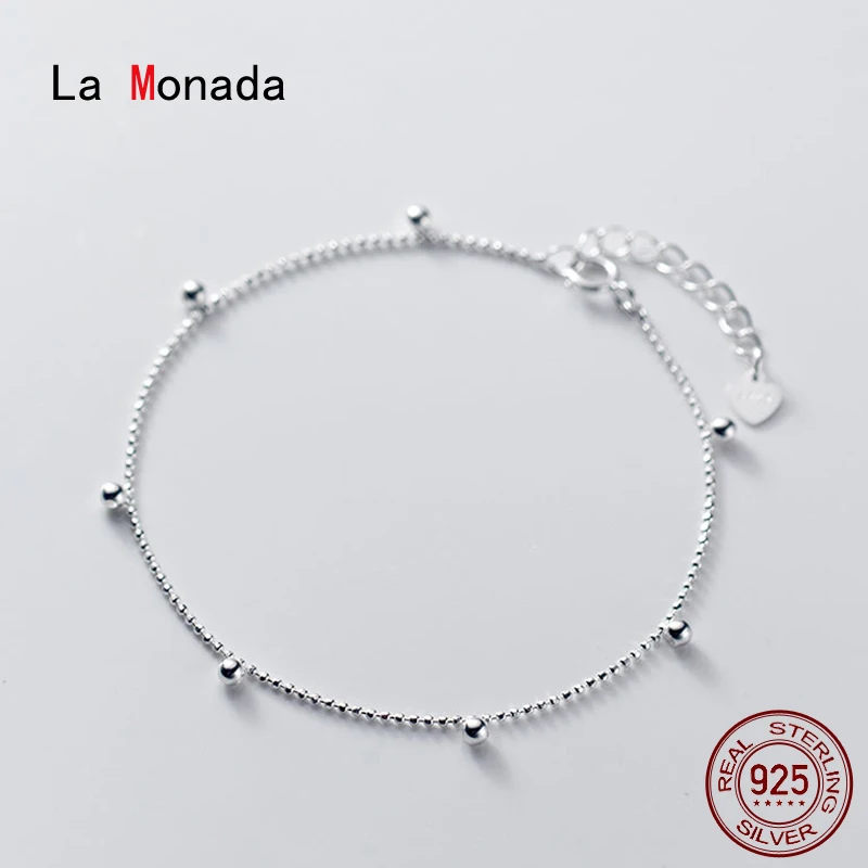 

La Monada Small Bead Chain Bracelets For Women Silver 925 Sterling Jewelry Fine 925 Sterling Silver Women's Bracelet Female