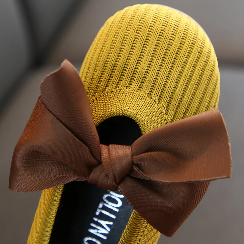 Обувь для маленьких девочек обувь принцессы с бантом однотонные слипоны