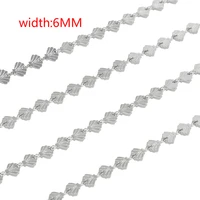 1m2m5m top quality 6mm width stainless steel leaf decorative link chains for diy jewelry making chain findings