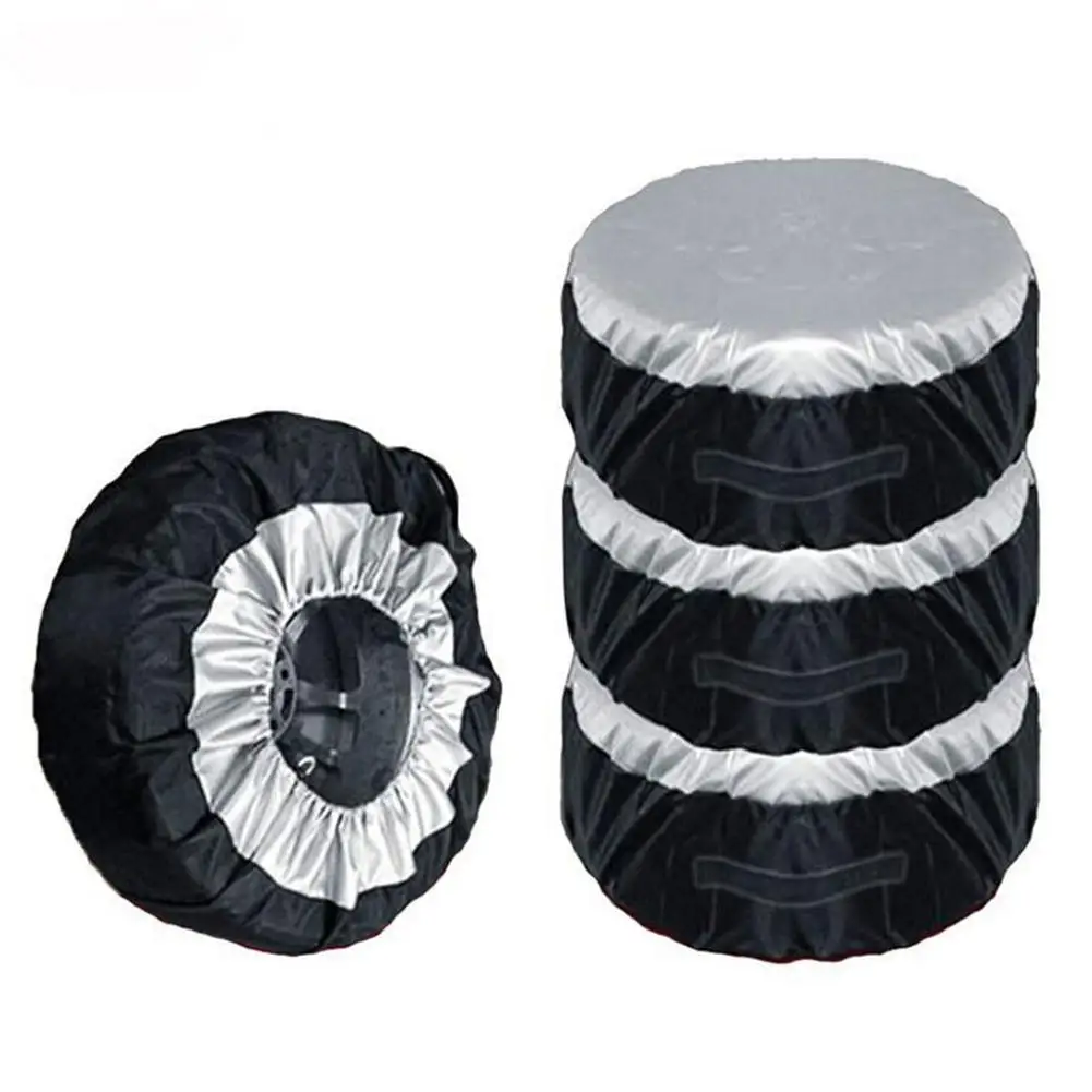 

1/4pcs Oxford Cloth Car Spare Tire Cover UV Sun Protective Cover For Diameter 17-21'' Tires Rainproof DstProof For SUV Cars Vans