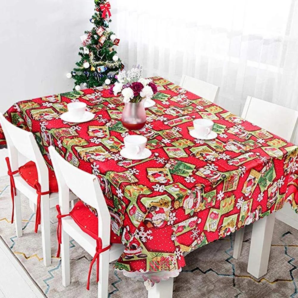 Красная Мягкая тканевая Рождественская декоративная Скатерть прямоугольная