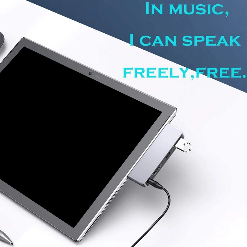 

Station with 4K HDMI, USB 3.0, USB-C and 3.5mm Audio Jack Multifunctional Customized ,for Surface Go Docking