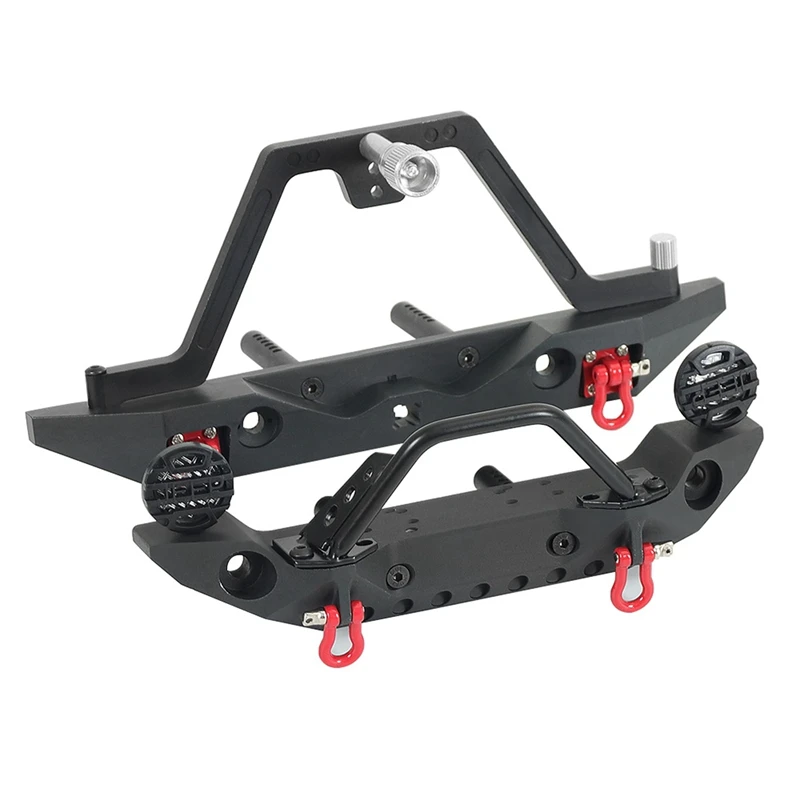 

2set Metal Bumper with Led Lights for 1/10 RC Crawler Axial SCX10 90046 SCX10 III AXI03007 TRAXXAS TRX4,Rear & Front