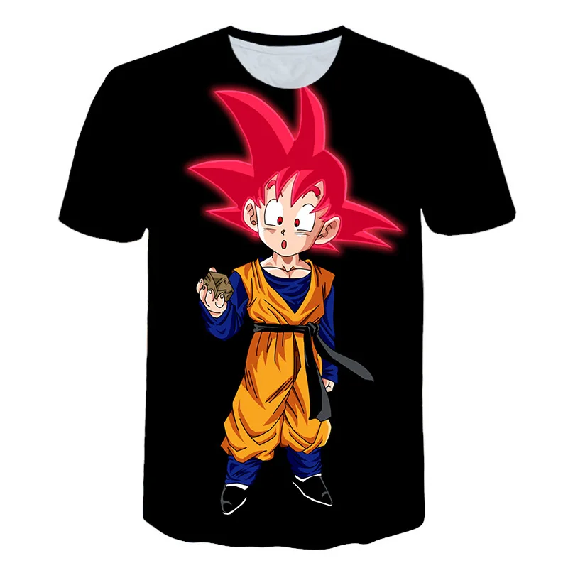 

Japanese Anime Summer One Cute Goku 3d Cartoon T-shirt Men's Fashion Streetwear Hip-hop Short-sleeved Shirt Anime Harajuku Top