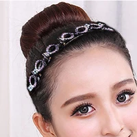 women hair hoop double layer flower rhinestone double bangs hair braiding hairband for daily life