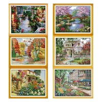 paris flower market embroidery kits 14ct 11ct count print canvas cross stitch package needlework embroidery patterns diy crafts