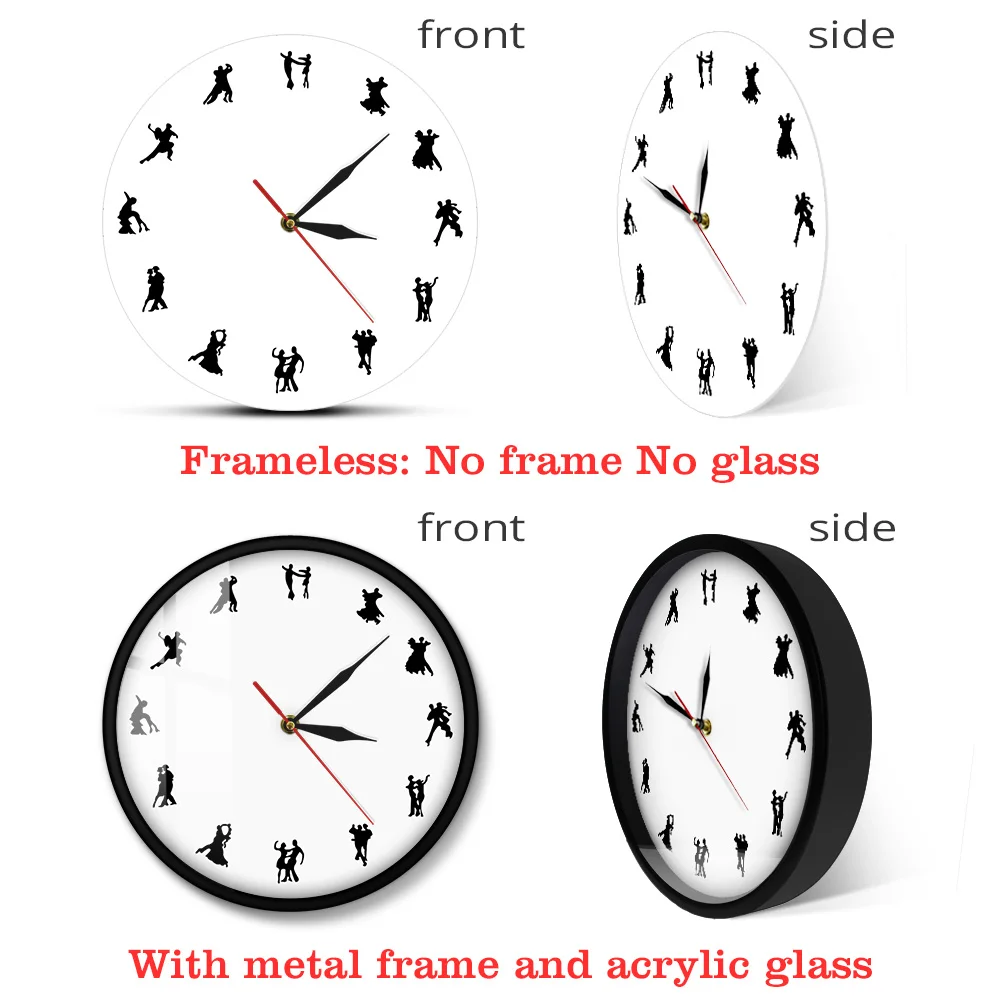 Настенные часы для бальных танцев минималистичный дизайн латинских пар декора