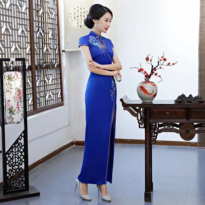 Sexy Red Female Long Cheongsam Spring Summer Vintage Chinese style Dress Womens Qipao Slim Party Dresses Button Vestido S-4XL |