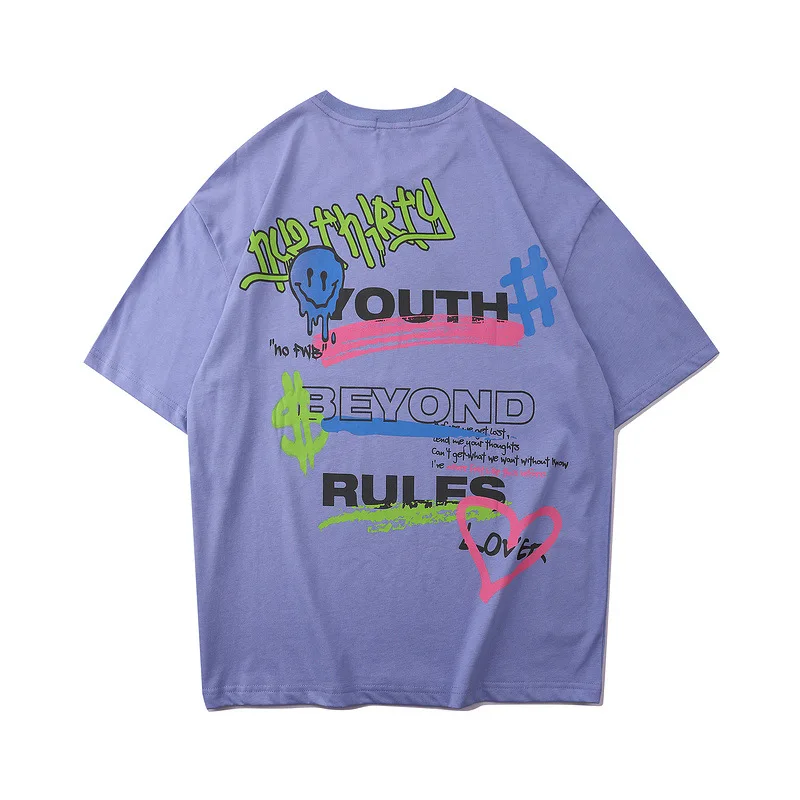 Футболка с буквенным принтом уличная одежда хип-хоп забавная футболка