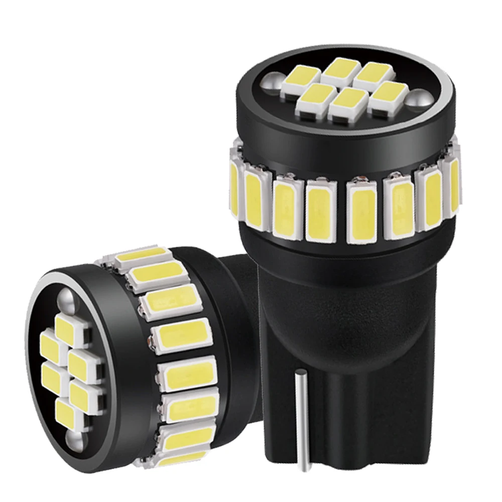 

2x T10 W5w Canbus Car Interior Light 194 501 Led 24 3014 SMD Instrument Lights Bulb Lamp Dome Light No Error 12V 6000K White