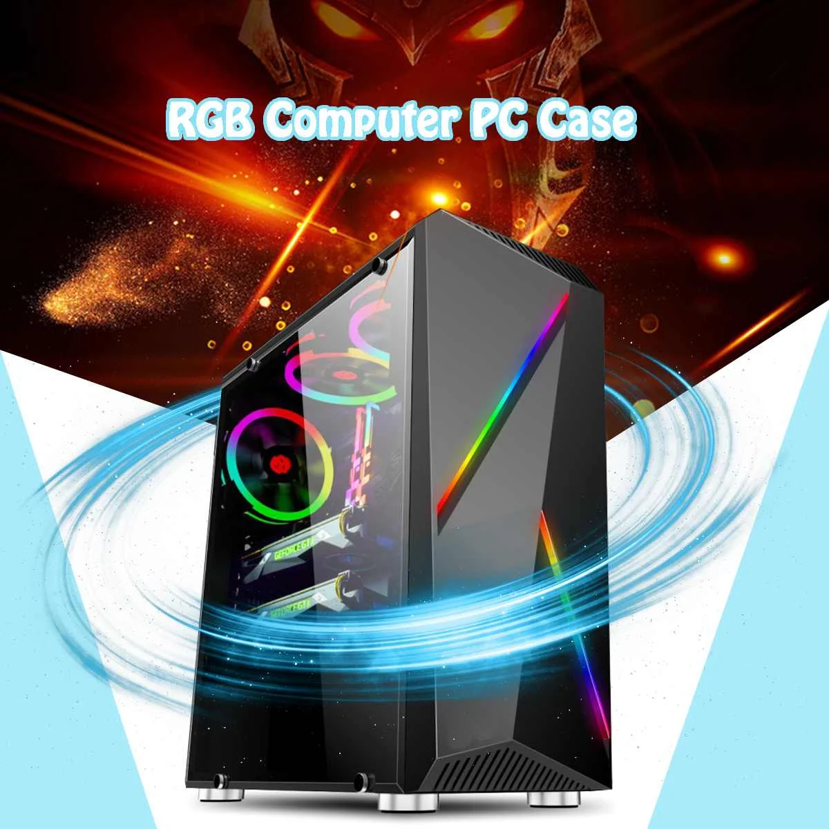 Чехол для микро компьютера ПК игровой прозрачный чехол ATX Audio с 2 изменяющимися