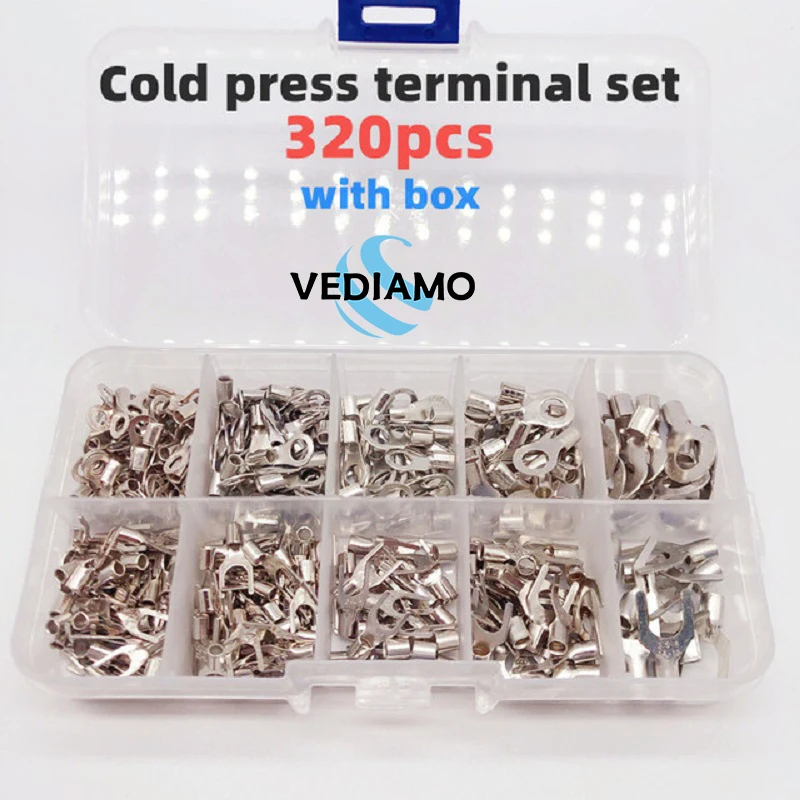 

320 штук в штучной упаковке обжимные Клеммы + плоскогубцы холодного прессования клеммы U-образные O Shapeds соединитель провода 0,5-4 мм квадратный ...