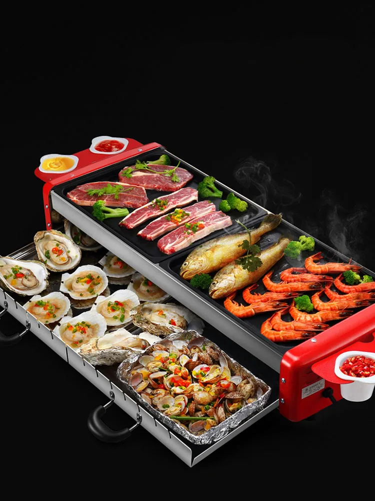 Дешево Домашний портативный гриль для барбекю, Бытовые аксессуары большой емкости, Электрический многофункциональный гриль для барбекю, кухонные...